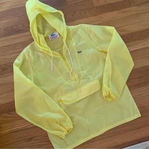 Yellow Lacoste Rain Jacket Pullover Size Medium